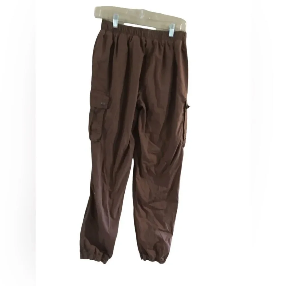 Parisian Brown Cargo Joggers Snap Pockets Size 10 - Picture 4 of 11